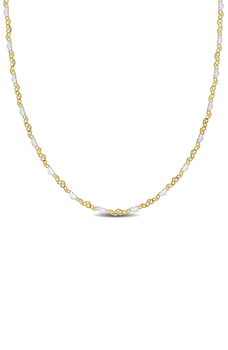 DELMAR Enamel Heart Link Chain Necklace, Main, color, Yellow