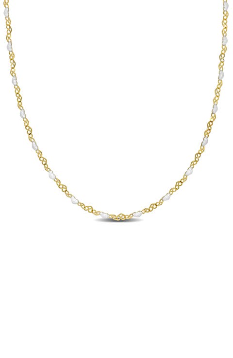 Enamel Heart Link Chain Necklace