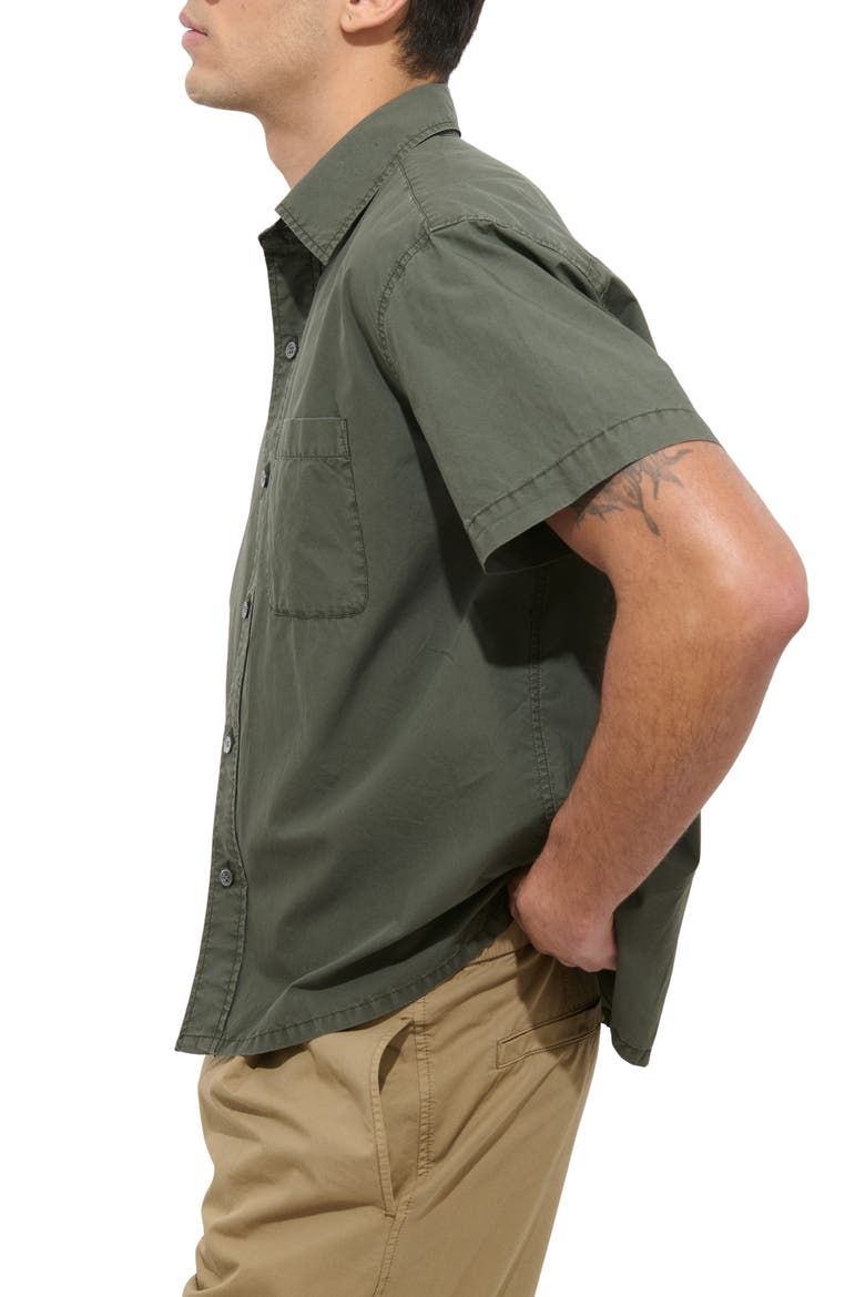 Franklin Short Sleeve Cotton Poplin Button-Up Shirt, Alternate, color, FLIGHT GREEN