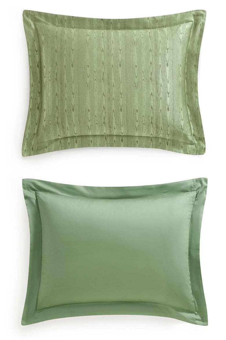 Faux Bois Jacquard Duvet Cover Set, Alternate, color, GREEN