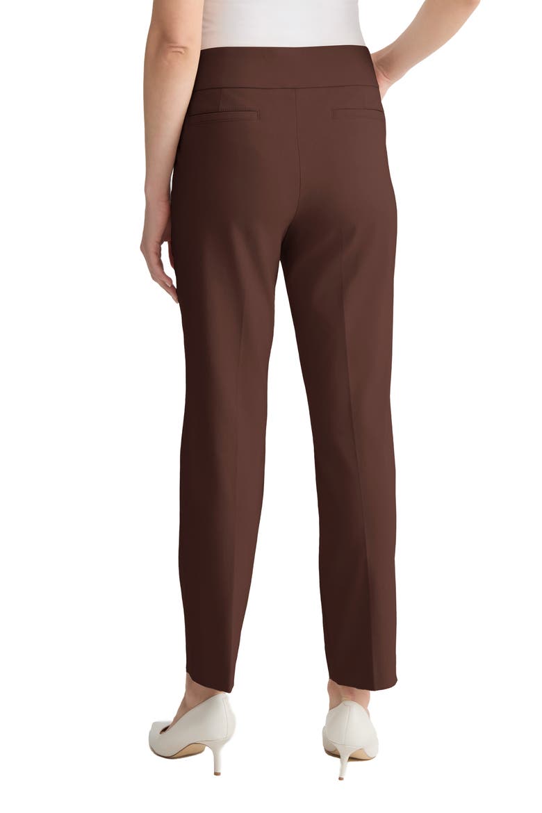 Pull-On Straight Leg Ankle Pants, Alternate, color, FUDGE