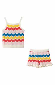 Andy & Evan Sunshine Ripple Crochet Top & Shorts Set