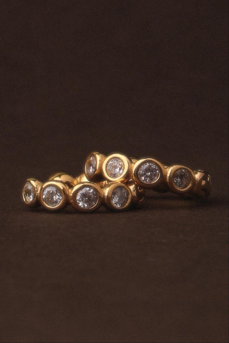 Beaded Diamond Hoops, Alternate, color, Gold