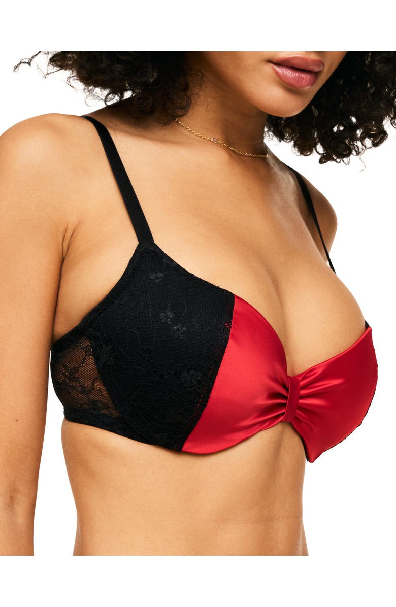 Adore Me Eira Push Up Demi Bra, Alternate, color, Dark Red