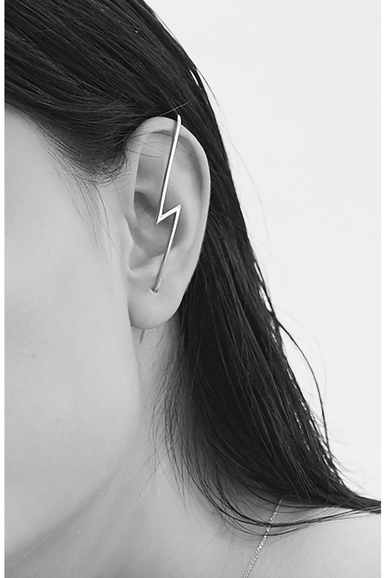 The Flash Ear Wire, Alternate, color, 18K WHITE GOLD