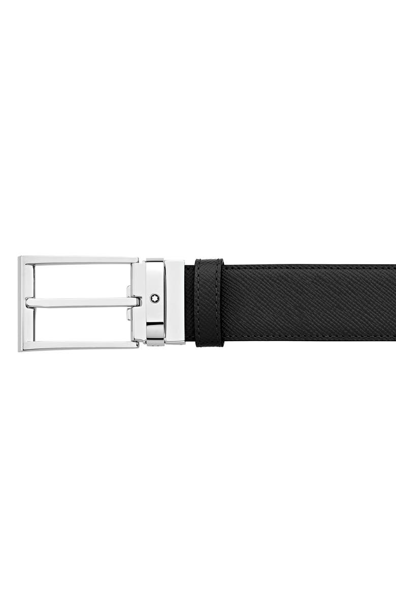 Montblanc Reversible Saffiano Leather Belt, Alternate, color, Black
