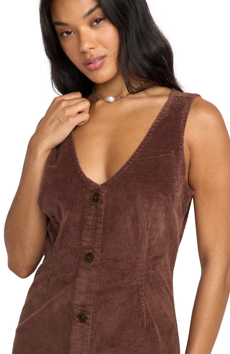 Billabong Last Waves Corduroy Minidress, Alternate, color, Espresso Brown