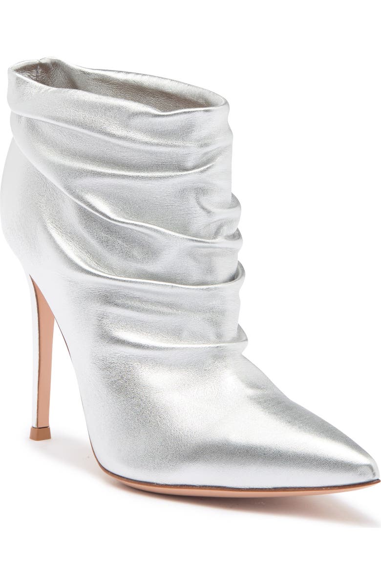 Gianvito Rossi Metallic Leather Ankle Bootie, Main, color,