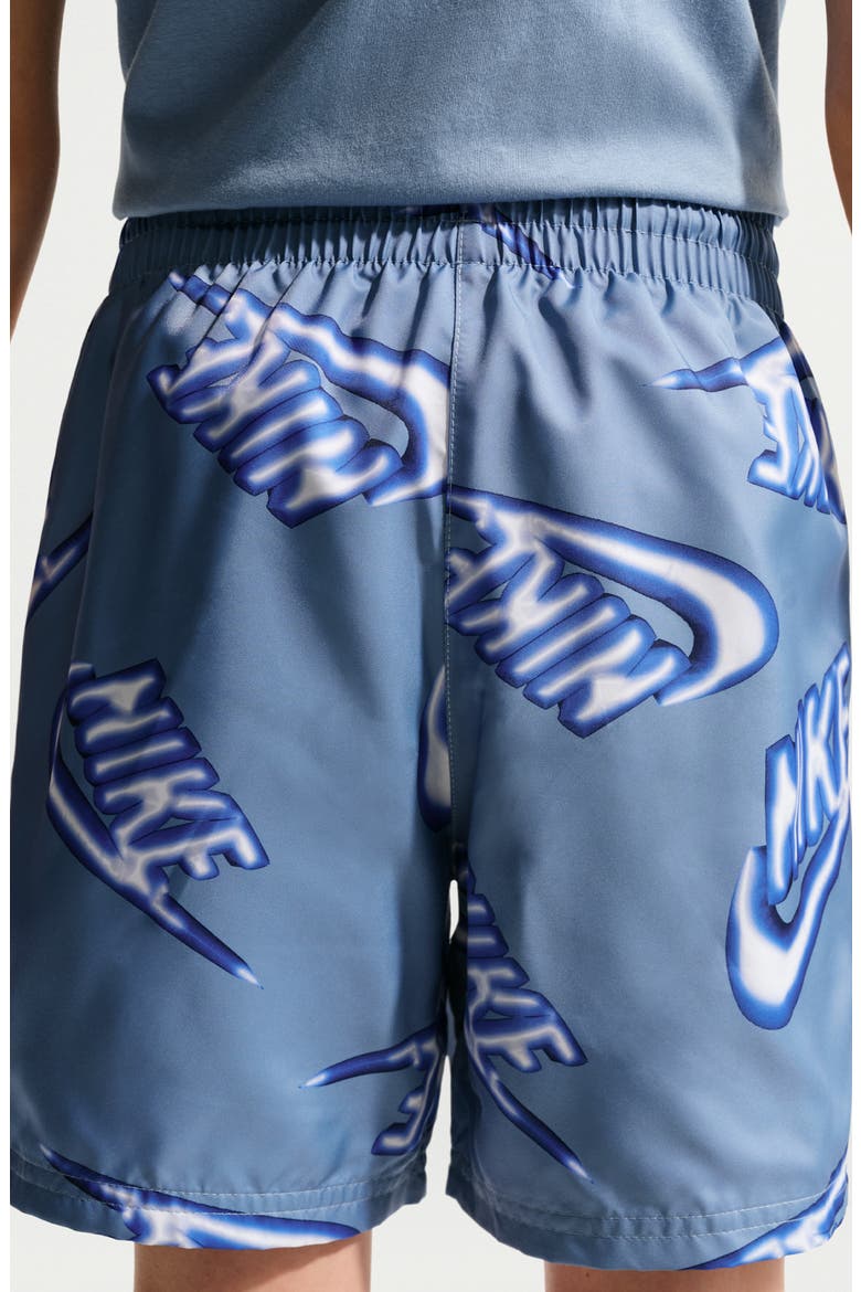 Kids' Sportswear Club Woven Drawstring Shorts, Alternate, color, 486 WORK BLUE/STAR BLUE