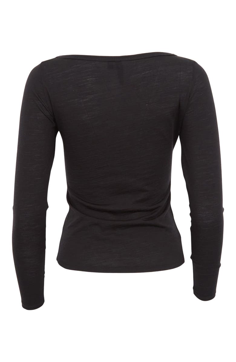 Lords of Harlech Carly Merino Long Sleeve Boatneck Shirt, Alternate, color, Black