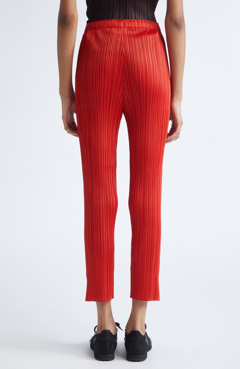 Pleats Please Issey Miyake Monthly Colors July Pleated Pants, Alternate, color, Bright Red