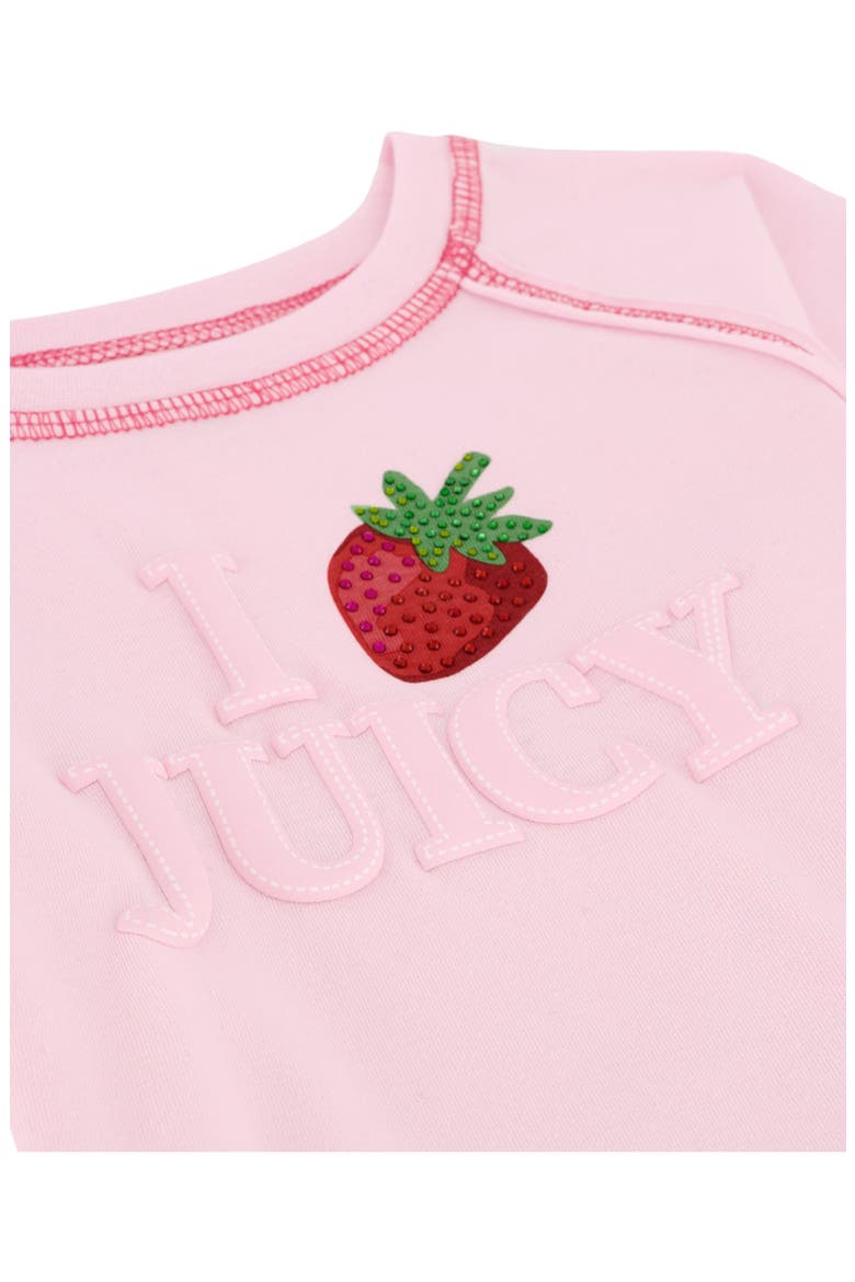 Kids' Strawberry Embossed T-Shirt & Skirt, Alternate, color, PINK
