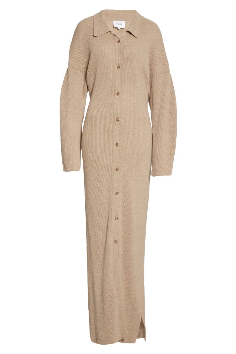 Bella Long Sleeve Merino Wool & Cashmere Blend Sweater Dress, Alternate, color, STONE