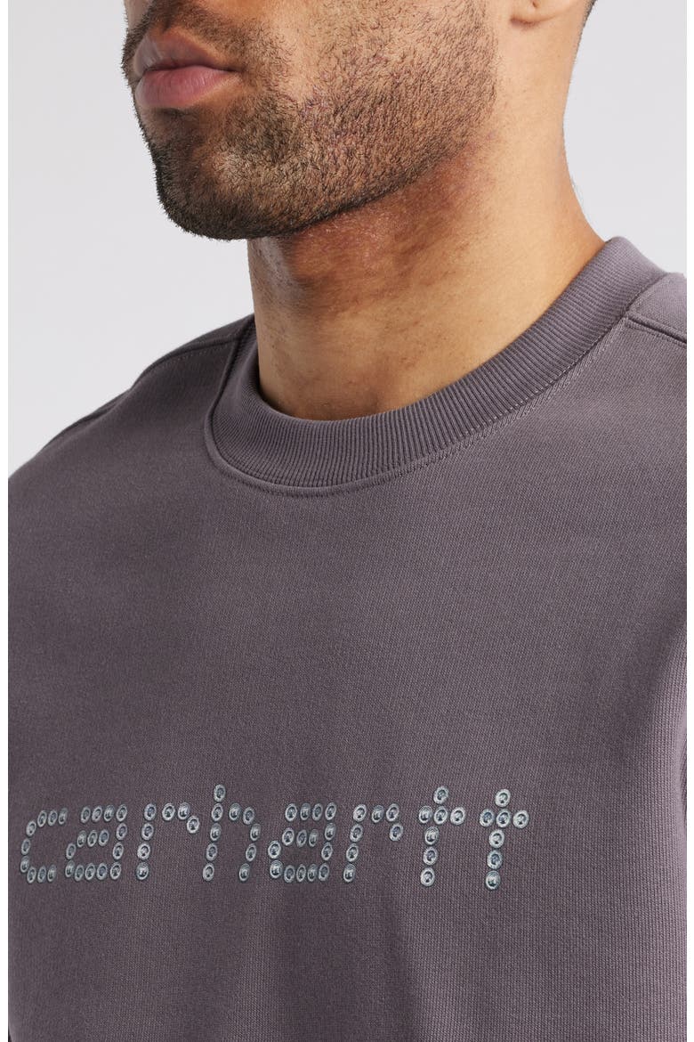 Rivet Script Cotton Sweatshirt, Alternate, color, MANTA