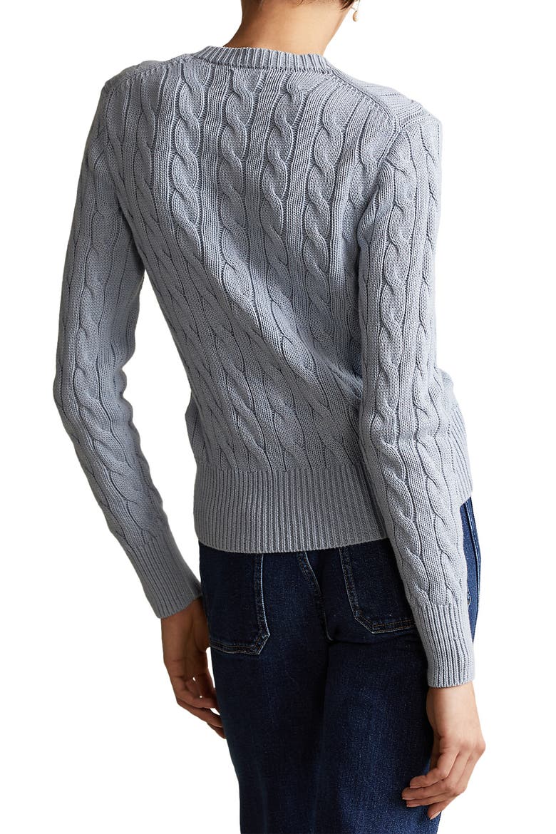 Cable Knit Cardigan, Alternate, color, PALE BLUE