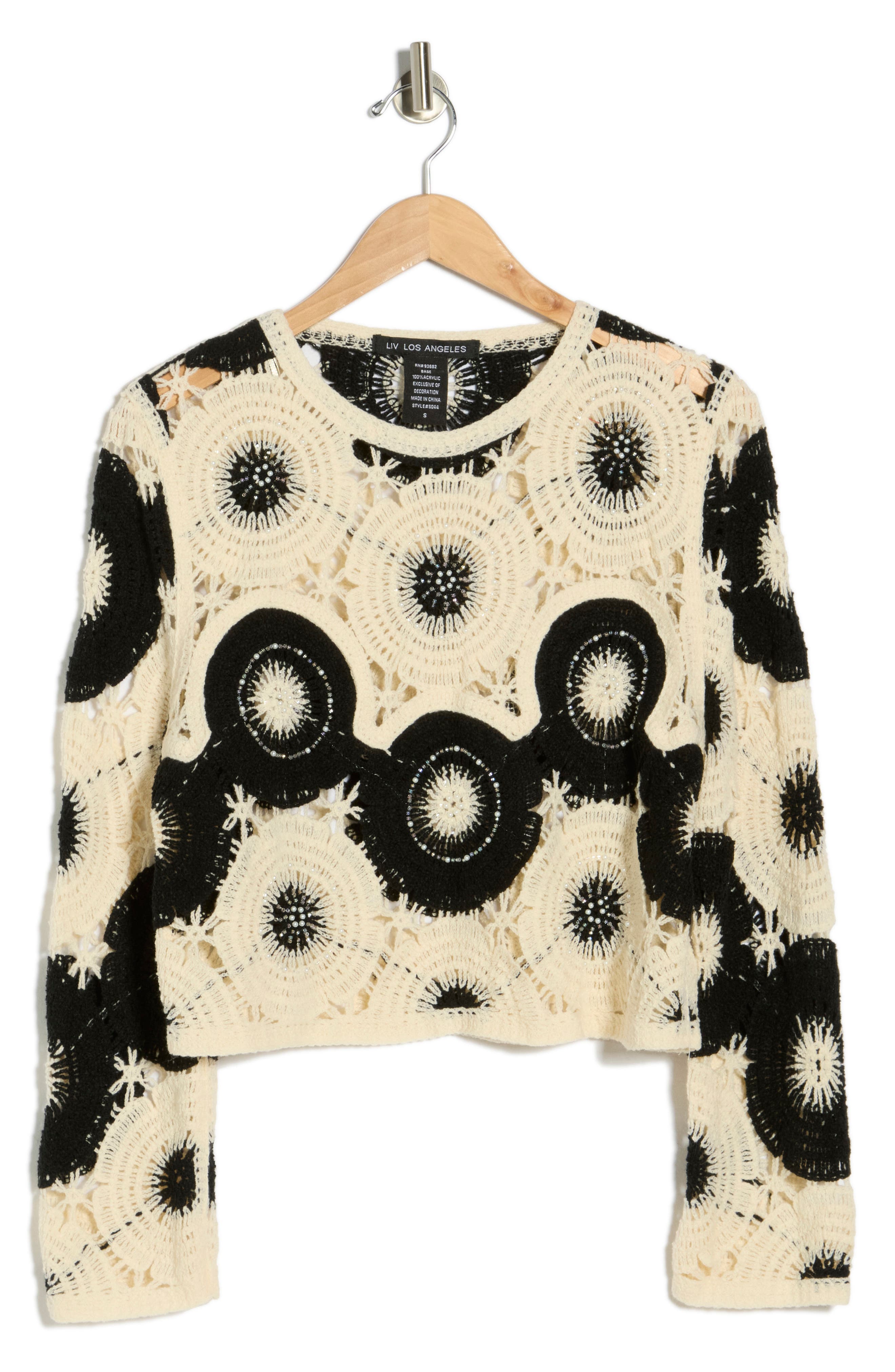 Forgotten Grace Beaded Cotton Open Stitch Sweater