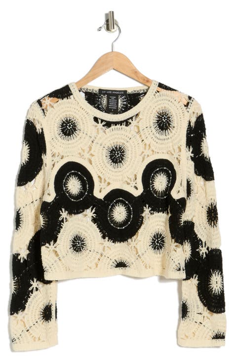 Beaded Cotton Open Stitch Sweater