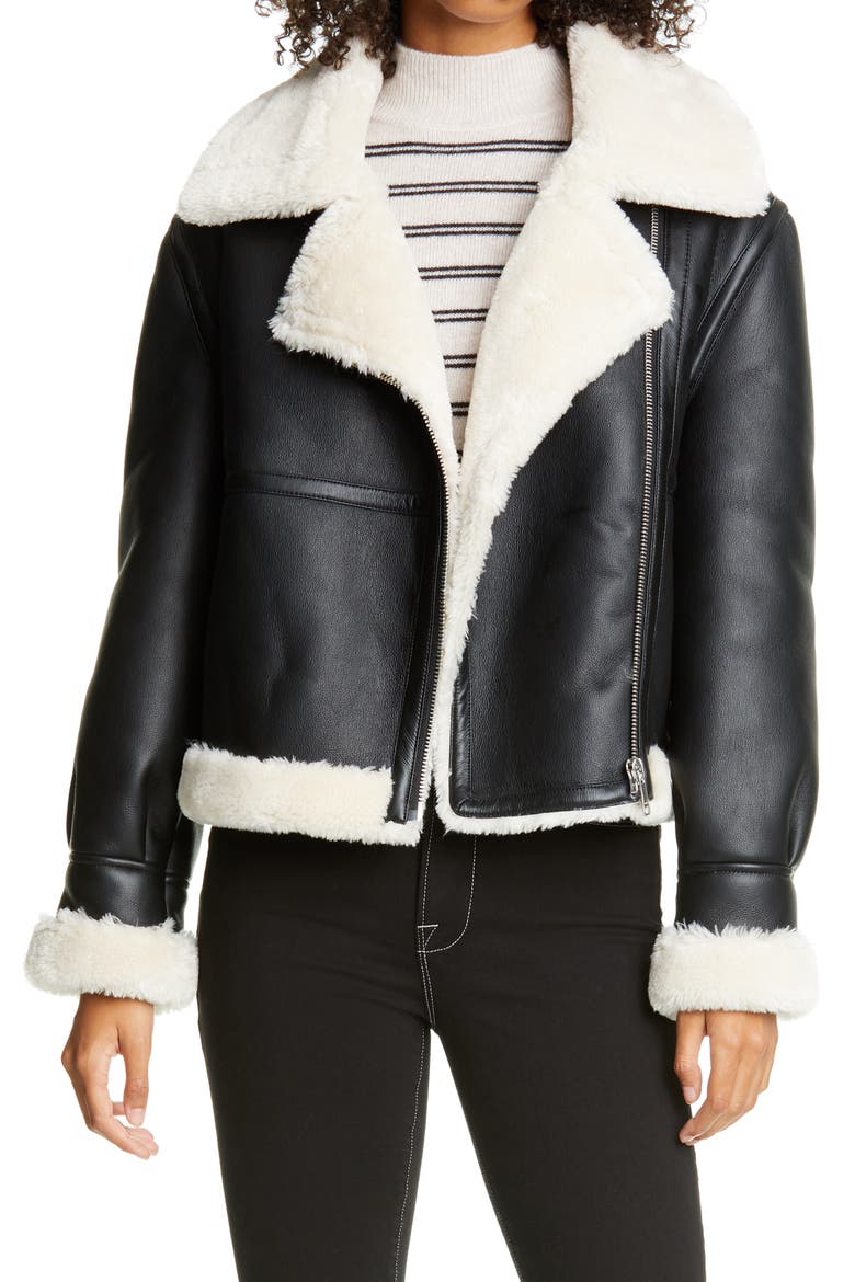 Faux Shearling Jacket, Main, color, NOIR MULTI