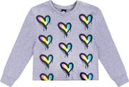 PixieLane Kids' Cloud Soft Rainbow Heart Graphic Sweatshirt