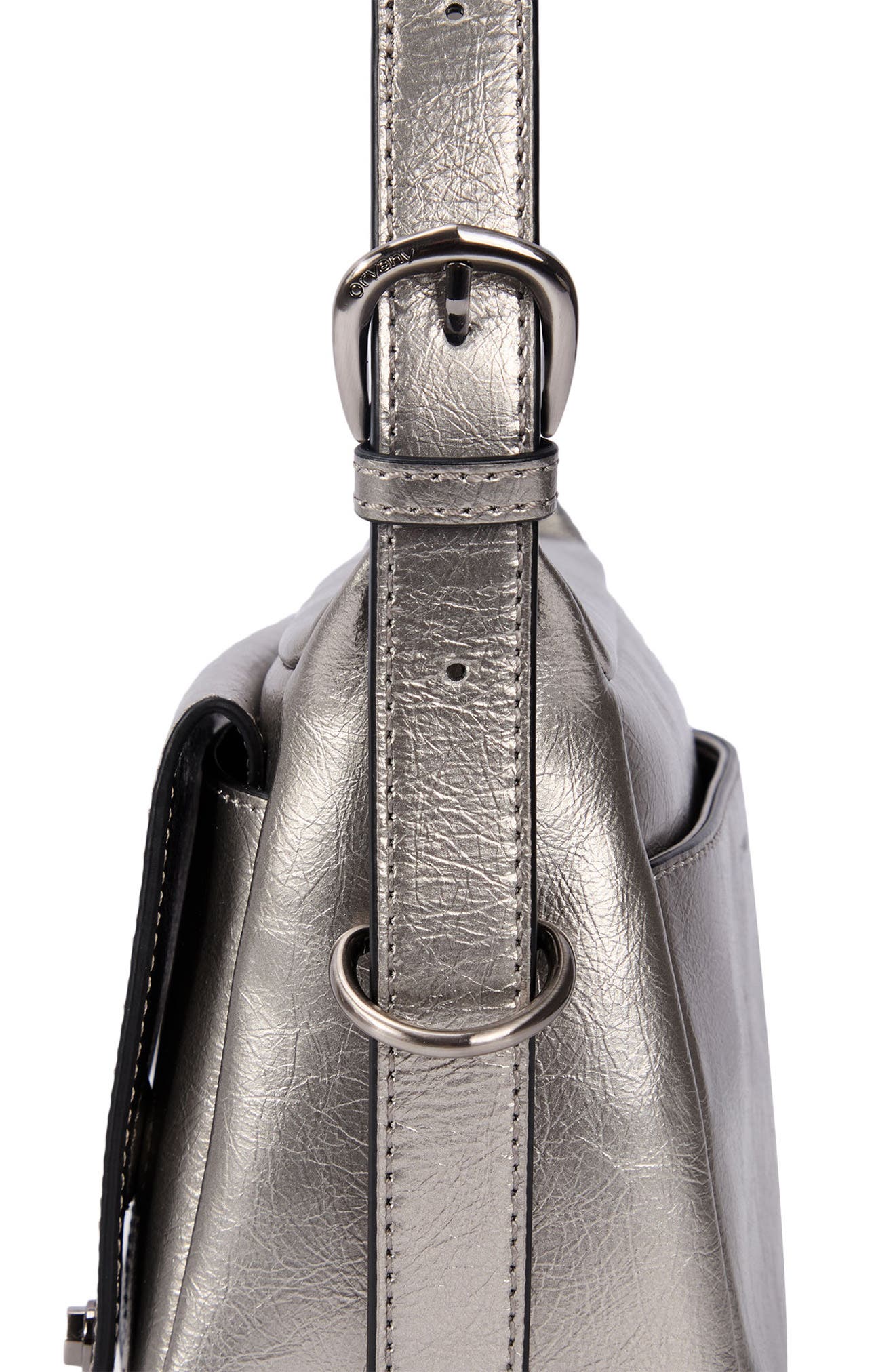 Oryany Moto Leather Crossbody Bag, Alternate, color, Pewter