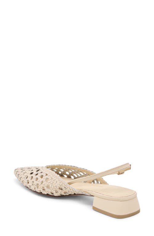 Dolce Vita Birdie Pointed Toe Slingback Flat In Off White Woven Leather