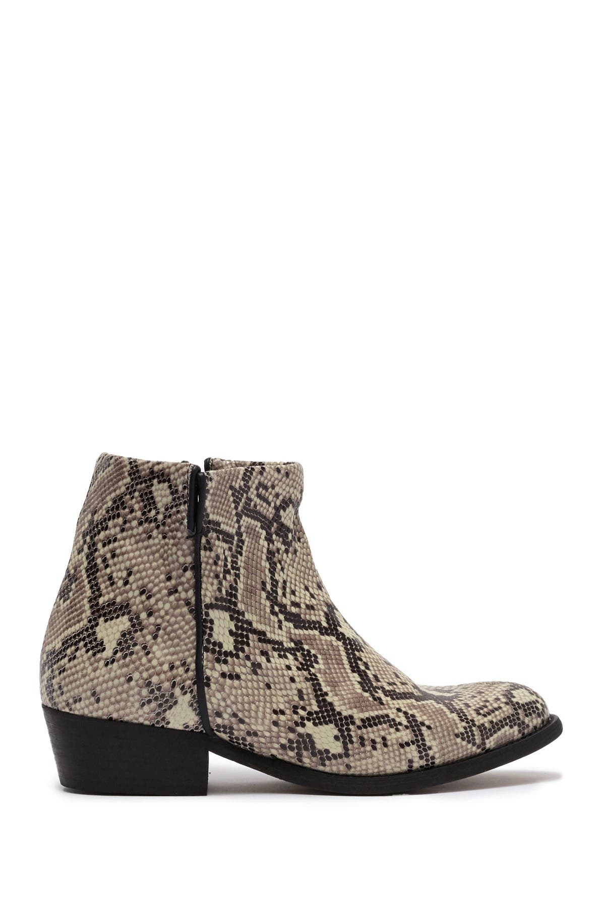 Artisan Crafted By Zigi Lissa Snakeskin Embossed Leather Ankle Bootie, Alternate, color, White Ske