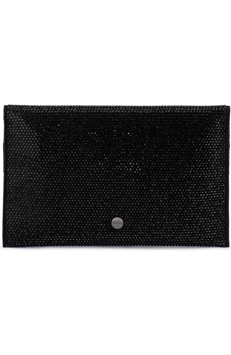 Olga Berg Cara Crystal Envelope Clutch, Alternate, color, Black