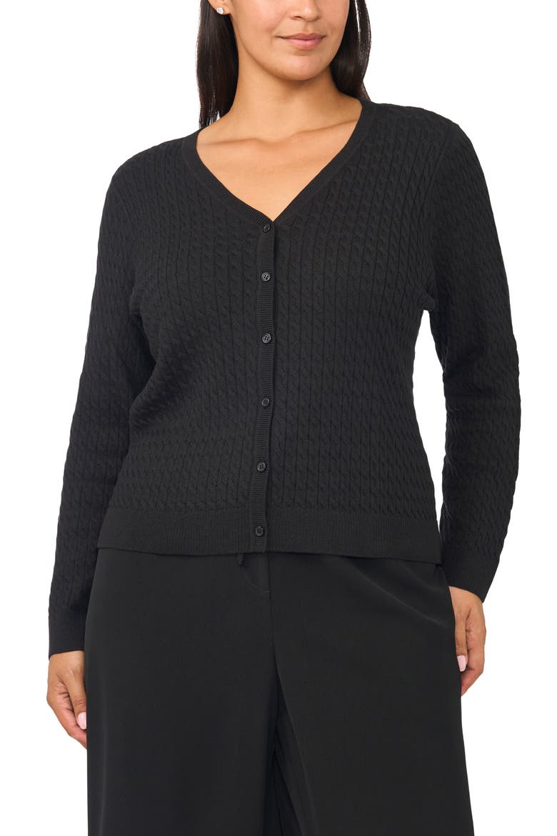 Cotton Cardigan, Main, color, RICH BLACK