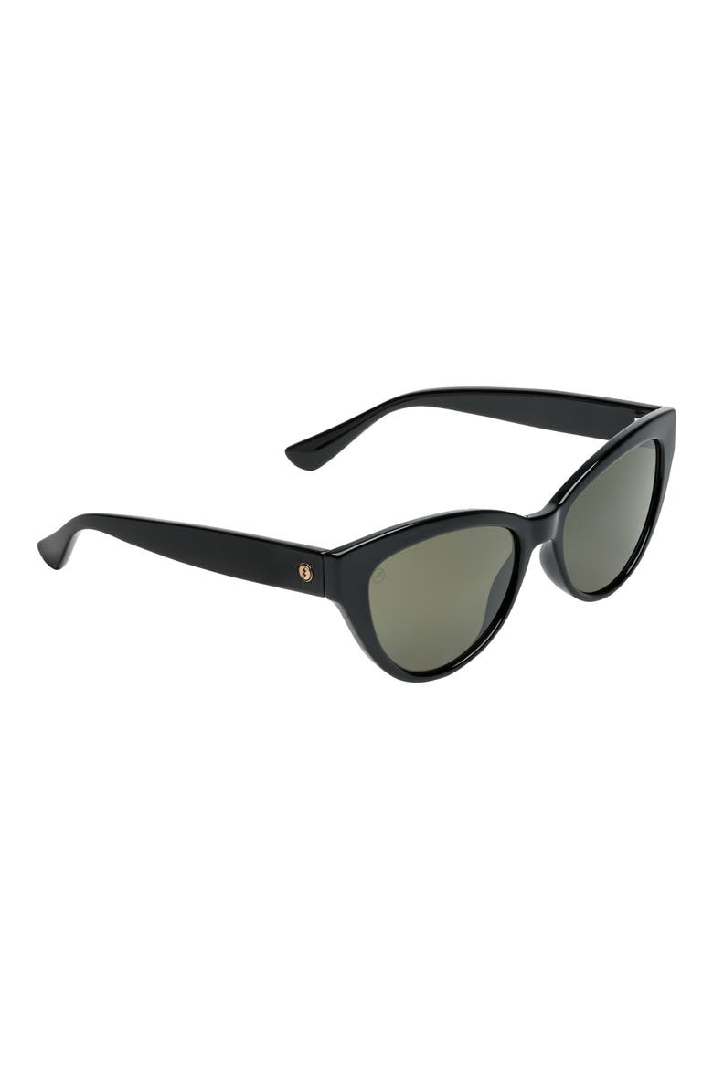 Indio 58mm Polarized Cat Eye Sunglasses, Alternate, color, GLOSS BLACK/ GREY