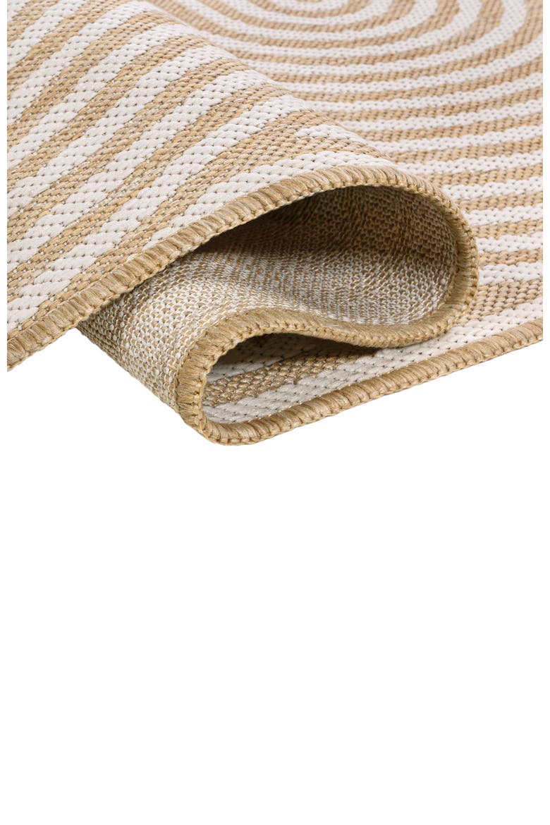 Margot Modern Geometric Arch Stripe Indoor/Outdoor Shaped Area Rug, Alternate, color, Cream/Natural