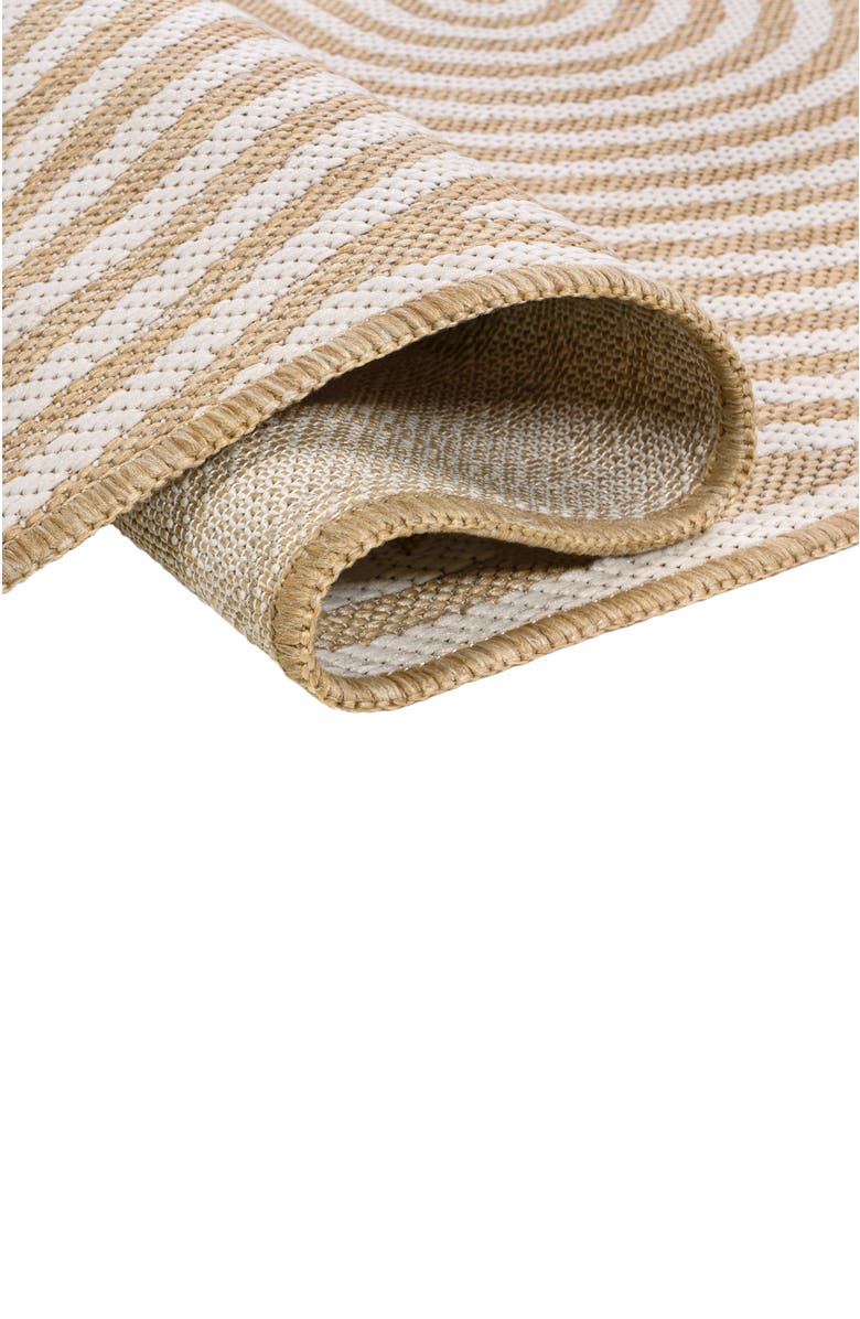 JONATHAN Y Margot Modern Geometric Arch Stripe Indoor/Outdoor Shaped Area Rug, Alternate, color, Cream/Natural