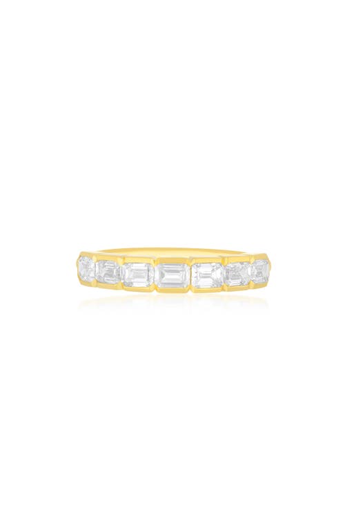 Ef Collection Half Bezel Emerald-cut Diamond Ring In Gold