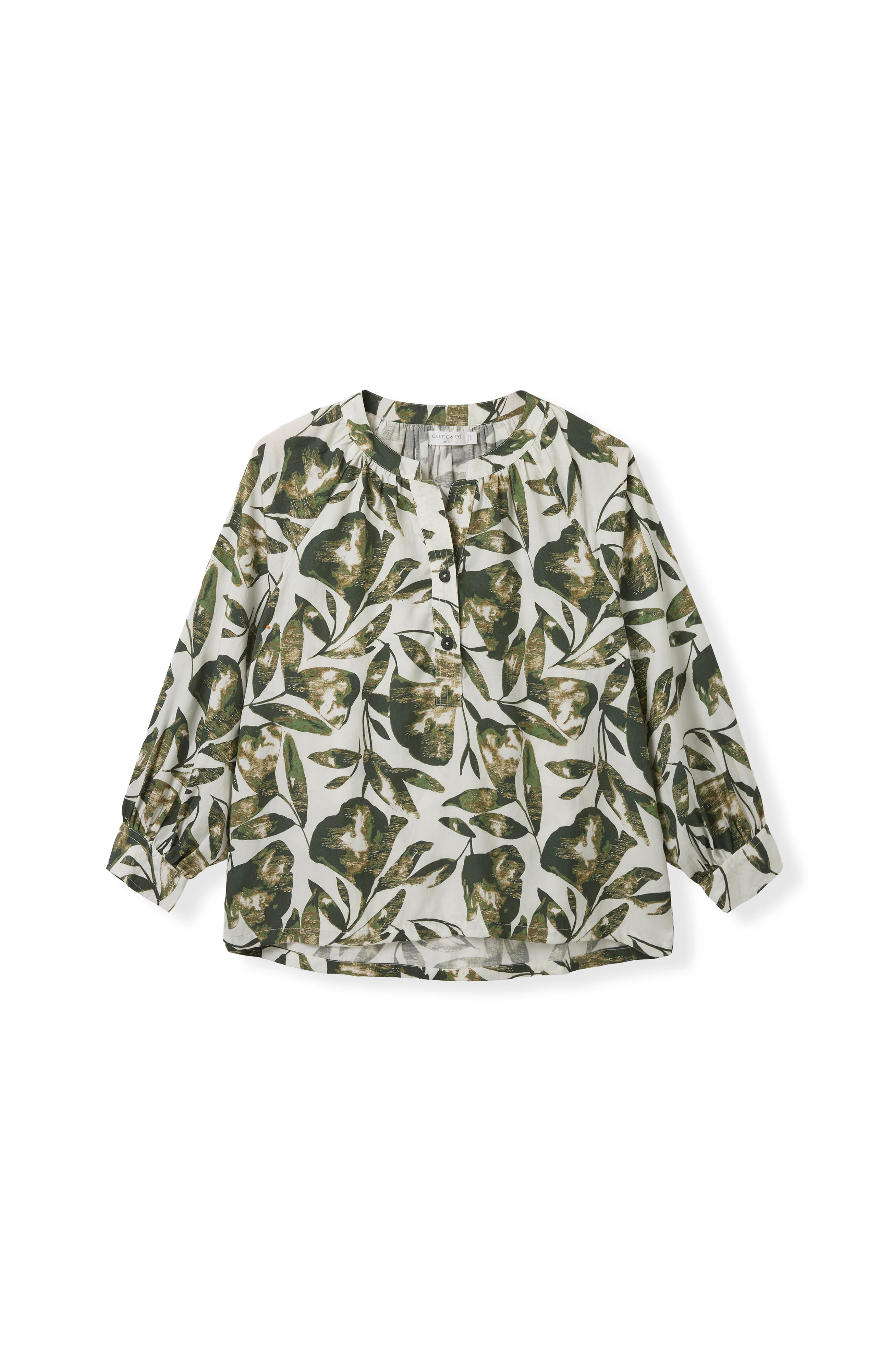 Relaxed Cotton Printed V-Neck Blouse - image 2