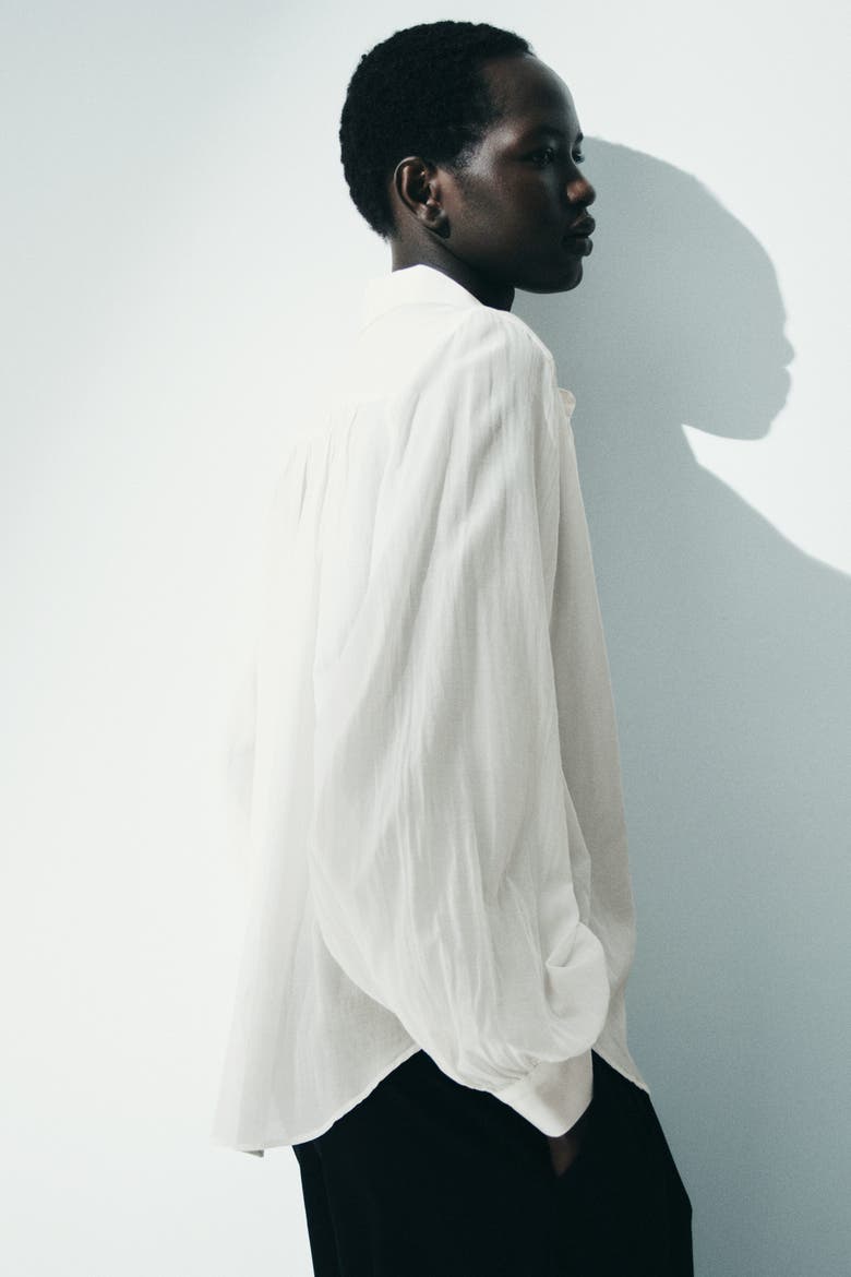 Gathered Blouse, Alternate, color, White