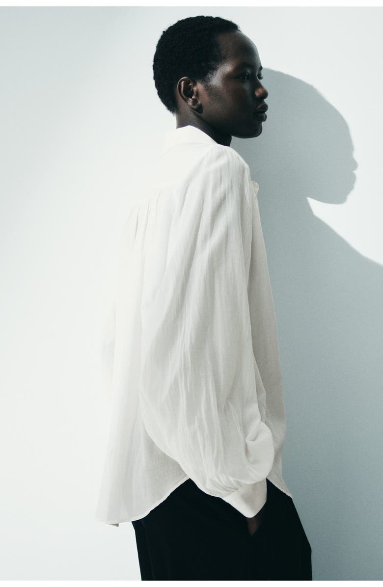 H&M Gathered Blouse, Alternate, color, White
