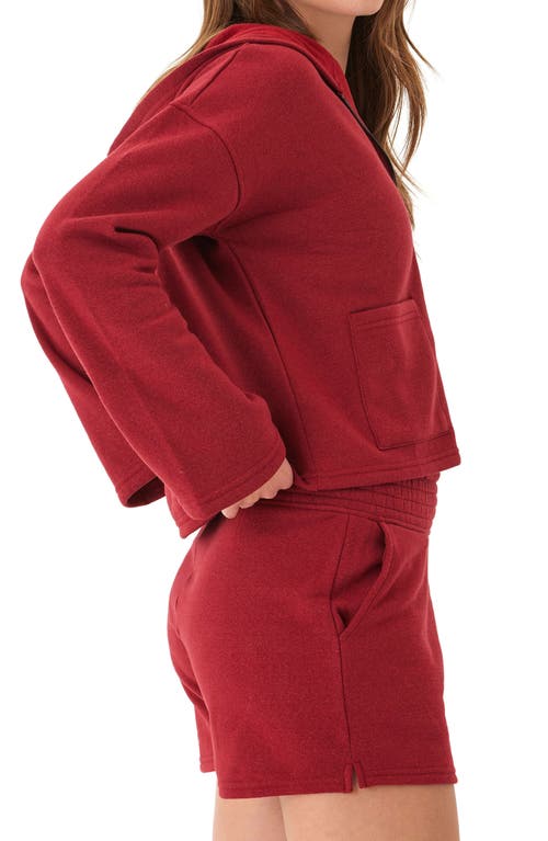 Threads 4 Thought Raychelle Front Zip Crop Hoodie In Red