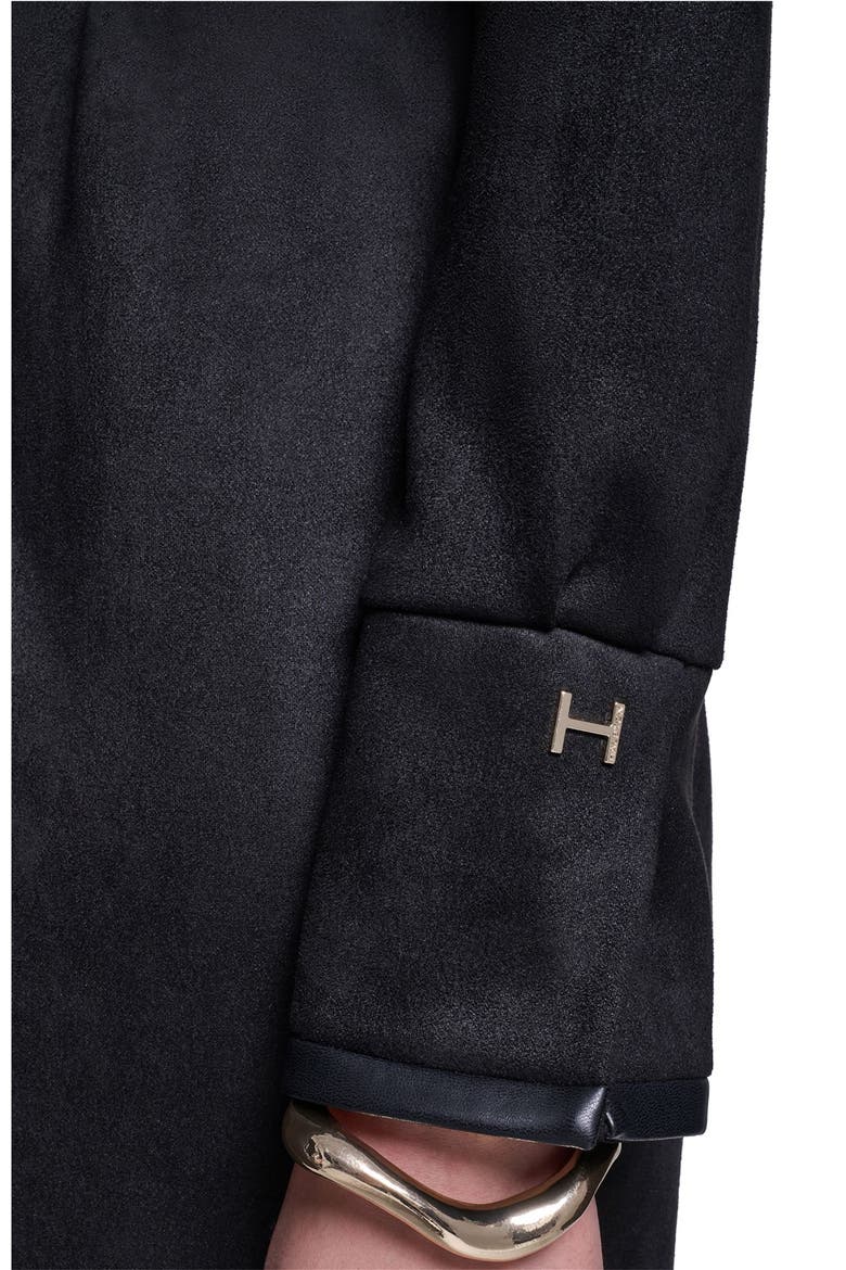 Long Sleeve Suede Shirt Dress, Alternate, color, Black