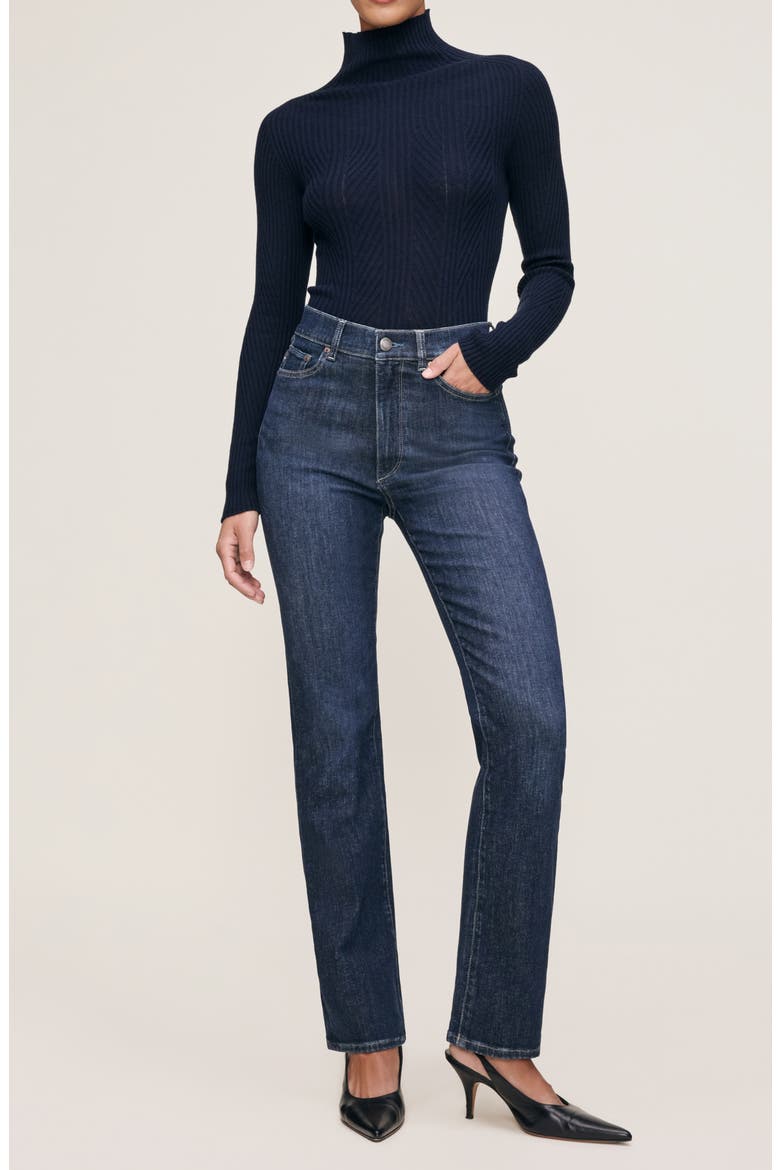 Halle Straight Instasculpt™ High Rise Jeans, Alternate, color, CRESCENT HARBOR