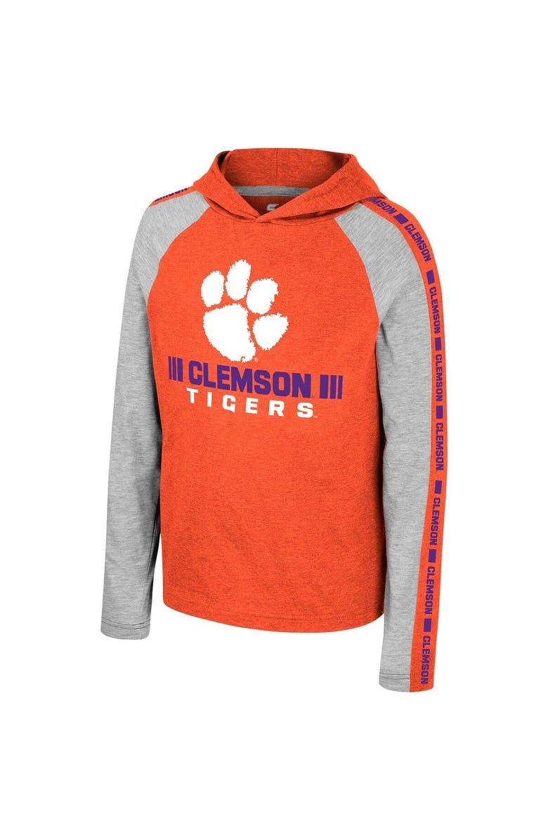 COLOSSEUM Youth Colosseum Orange Clemson Tigers Ned Raglan Long Sleeve Hooded T-Shirt, Alternate, color, Orange