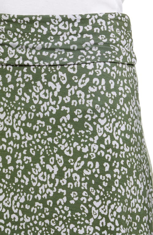 Loveappella Roll Top Maxi Skirt In Sage/ivory