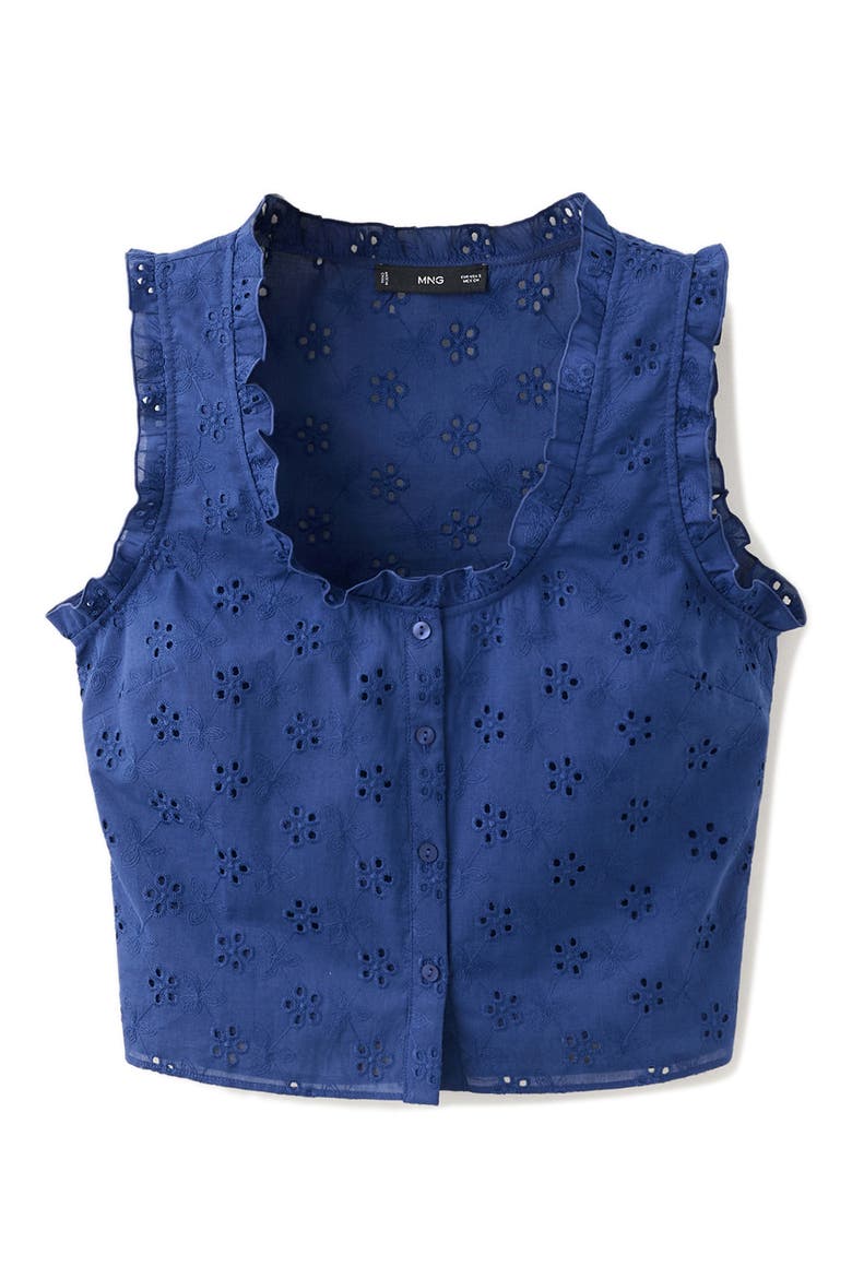 Embroidered Sleeveless Crop Top, Alternate, color, INK BLUE