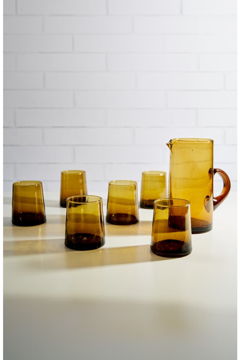 Moroccan Cone Glass Small, Alternate, color, YELLOW