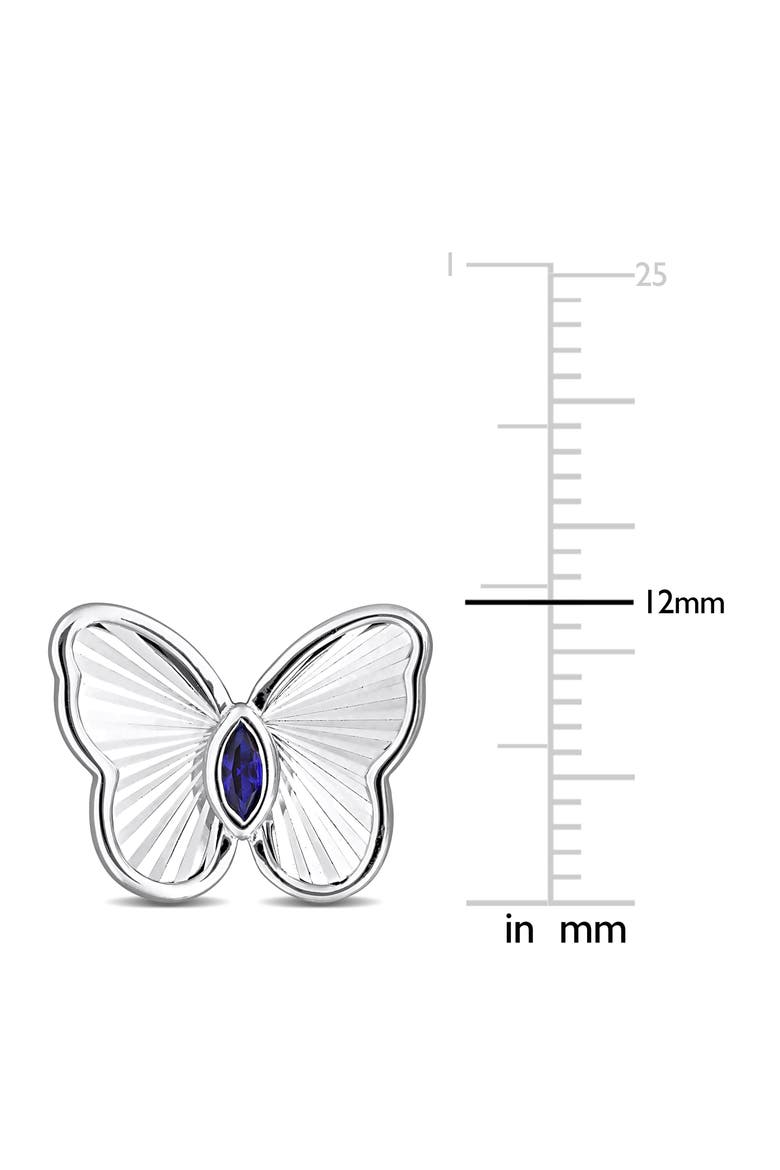 Marquise Cut Created Sapphire Butterfly Stud Earrings, Alternate, color, BLUE