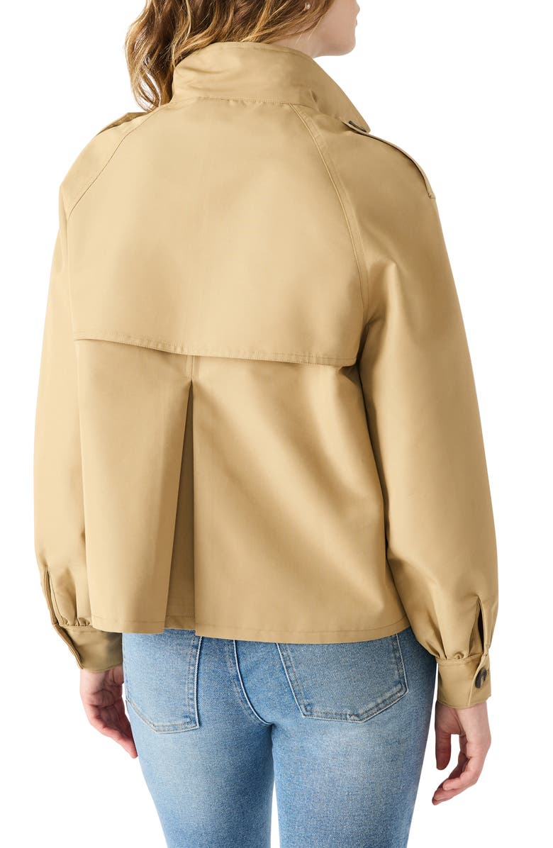 Steve Madden Kaylee Cotton Blend Crop Trench Coat, Alternate, color, Khaki