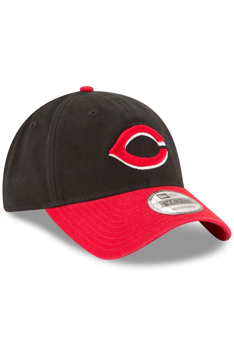 New Era Men's New Era Black Cincinnati Reds Logo Replica Core Classic 9TWENTY Adjustable Hat, Alternate, color,