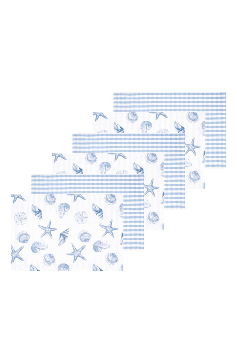C&F Home Calming Seas Placemats Set of 6, 14" x 20", Main, color, Blue