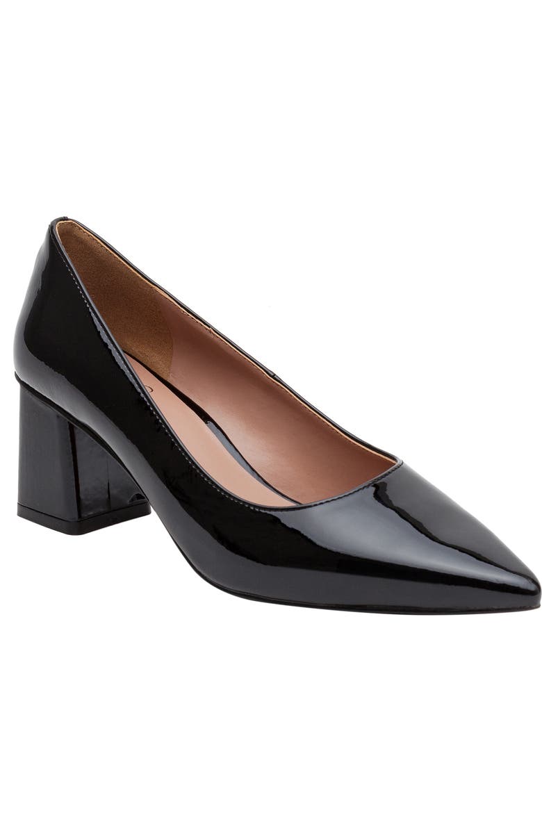 Linea Paolo Bilson Pointed Toe Pump, Main, color, Black Patent