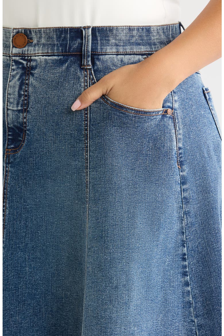 Denim A-Line Skirt, Alternate, color, BLUE ARTISANAL