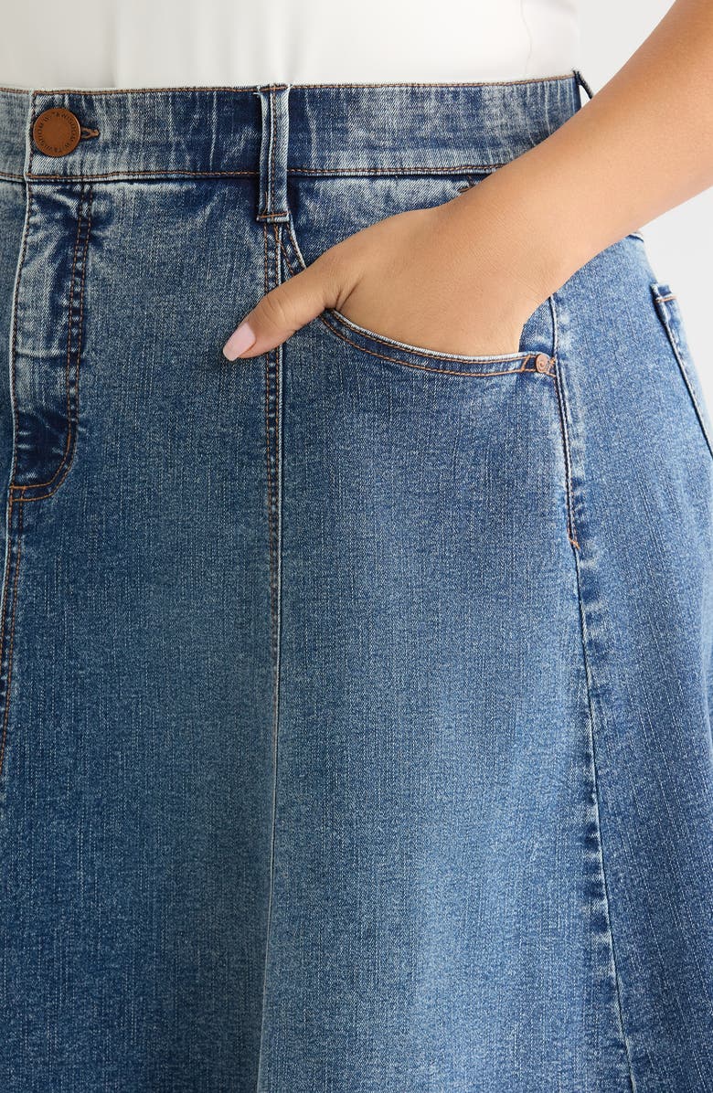 Wit & Wisdom Denim A-Line Skirt, Alternate, color, Blue Artisanal