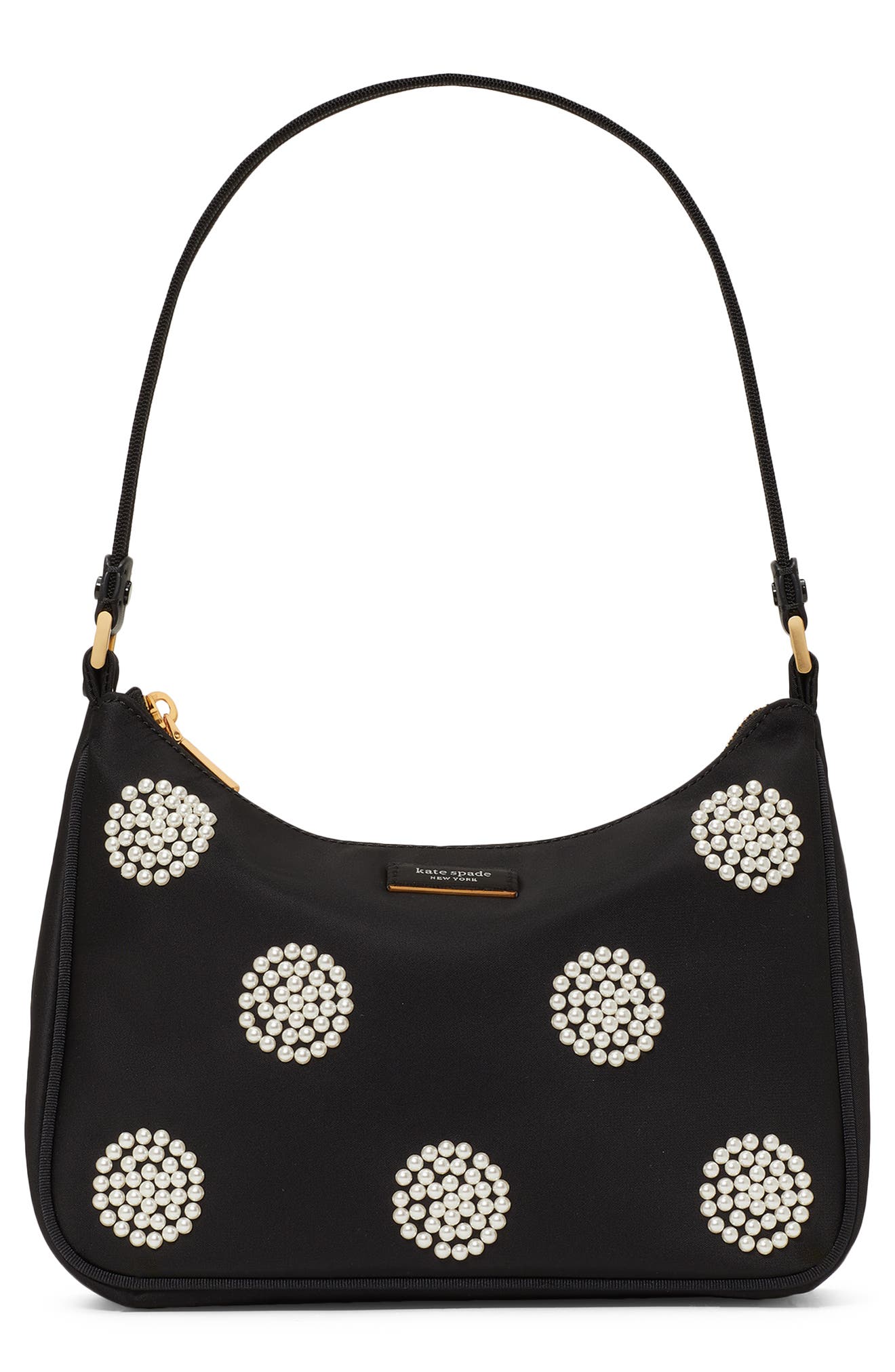 Kate Spade New York small sam imitation pearl shoulder bag, Main, color, 